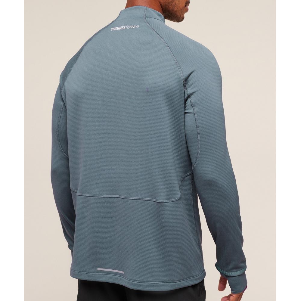 Gymshark Running 1 4 Zip Iron Blue A3c1o Uctm