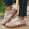 Women's Spring Flat Lace-Up Training Casual Sports Shoes, Slimming Board Style, Available In Large Sizes.