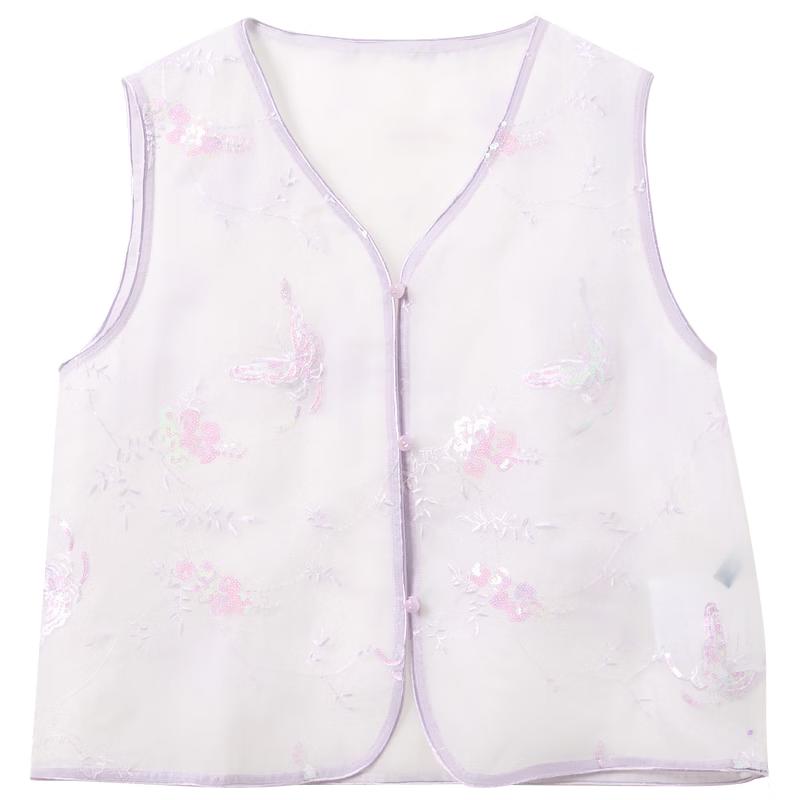 Sancai Plus Size Embroidered Sleeveless New Chinese Style Vest L