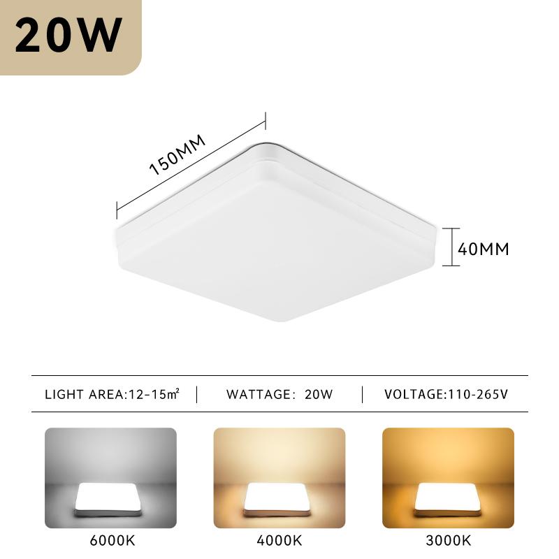 Plafonnier LED carré 50 W, éclairage de chambre à coucher, panneau LED 110 V/220 V, luminaire de plafond pour salon