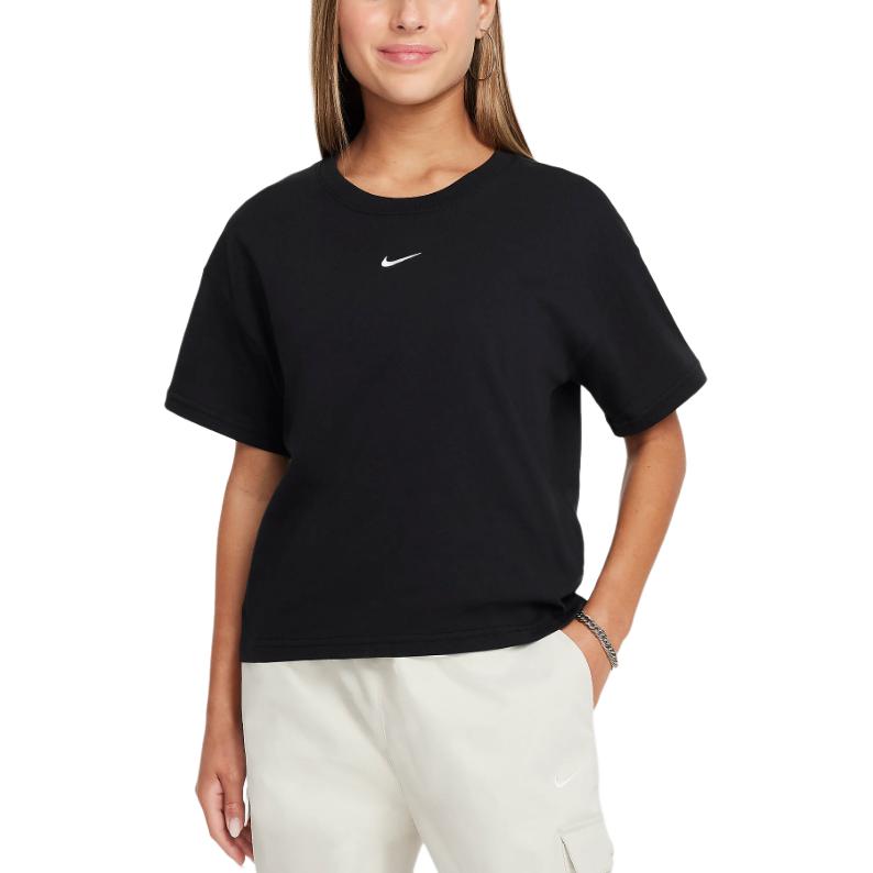Nike Sportswear Essentials Series T-Shirt Soft Comfortable Casual Short Sleeve Unisex Tops Black FZ5559010