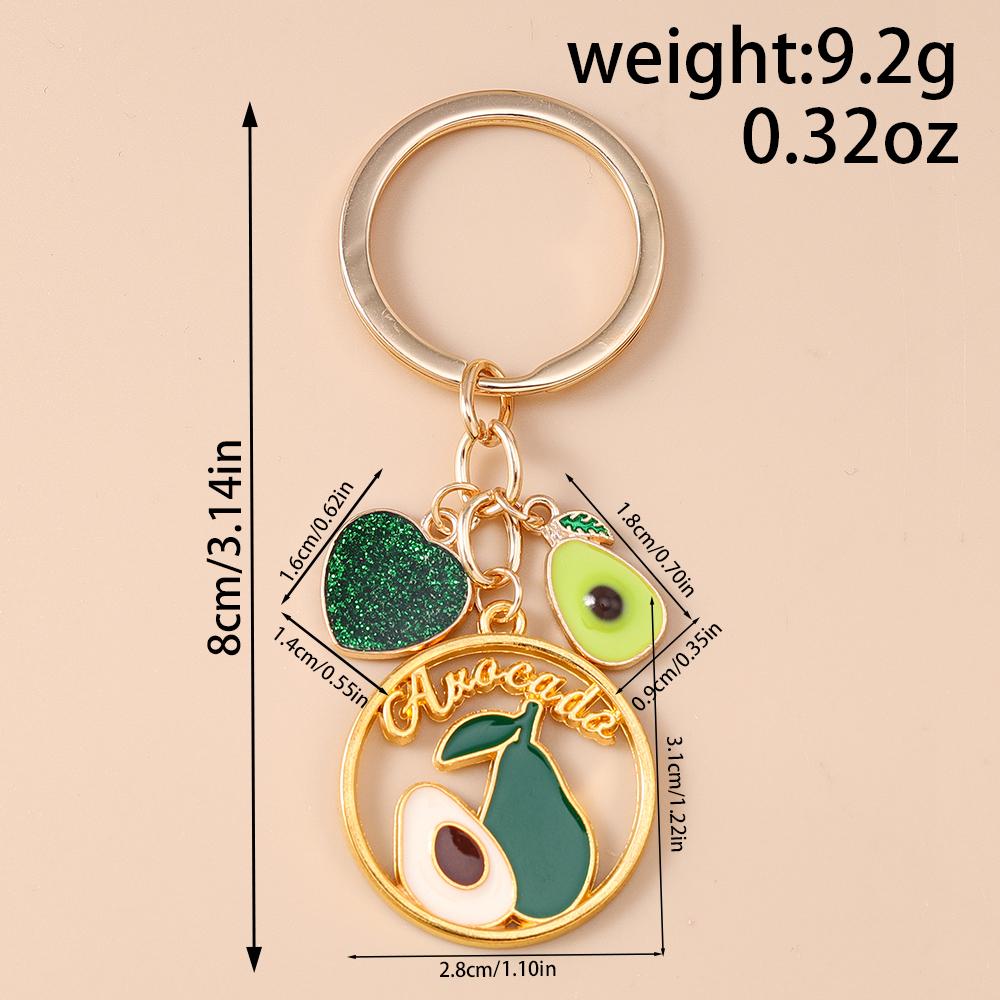 Fashion Enamel Avocado Cherry Keychain Fruit Key Ring Pendants for Women Girls Handbag Decor DIY Key Chain Jewelry Gifts