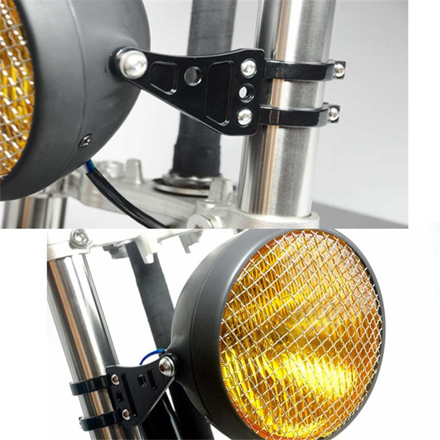 Heavy 6.8 inch Universal Vintage Motorcycle LED Headlamp Distance Light Refit For Motorcycle Headlight Cafe Racer With 41mm Adjustable Bracket