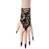 Velvet Spider Web Bracelet Black Spike Adjustable Hand Chain Gift Gothic Bracelet  Music Festival