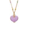 Heart Shaped Copper Necklace With Pink Star Ring And Musical Note For Girls Gift