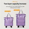 [Foldable Travel Bag] 3-Layer Extra-Large Foldable Travel Bag with Wheels | Nylon Luggage for Daily Commute & Moving