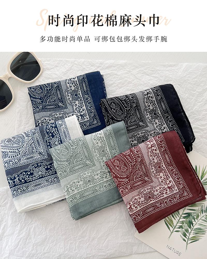 Japanese Retro Paisley Small Square Scarf For Women Multi Functional Neck Scarf For Hair Bag Decoration