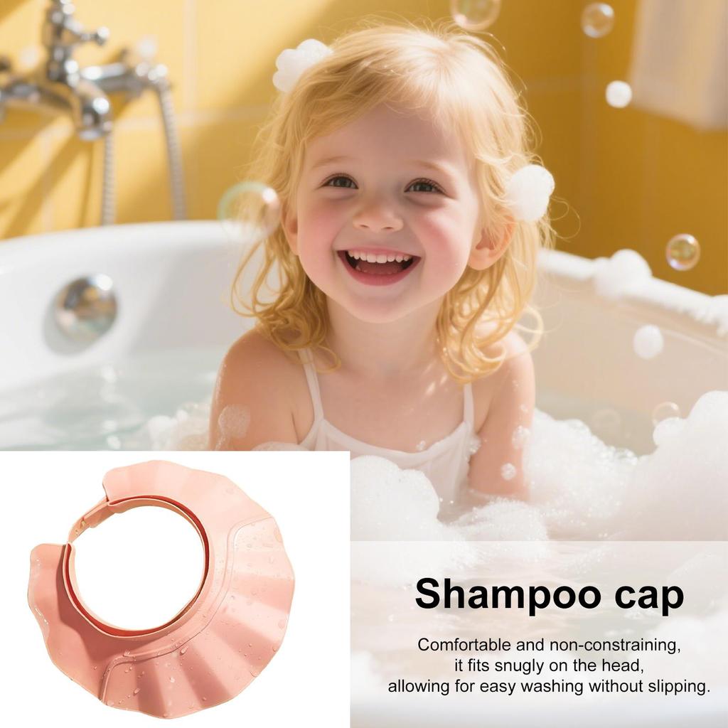 Baby Shower Caps Kids Shampoo Hat Bath Shield Waterproof Ear Eye Protection Visor Wide Brim Adjustable Shampoo Protection Hat