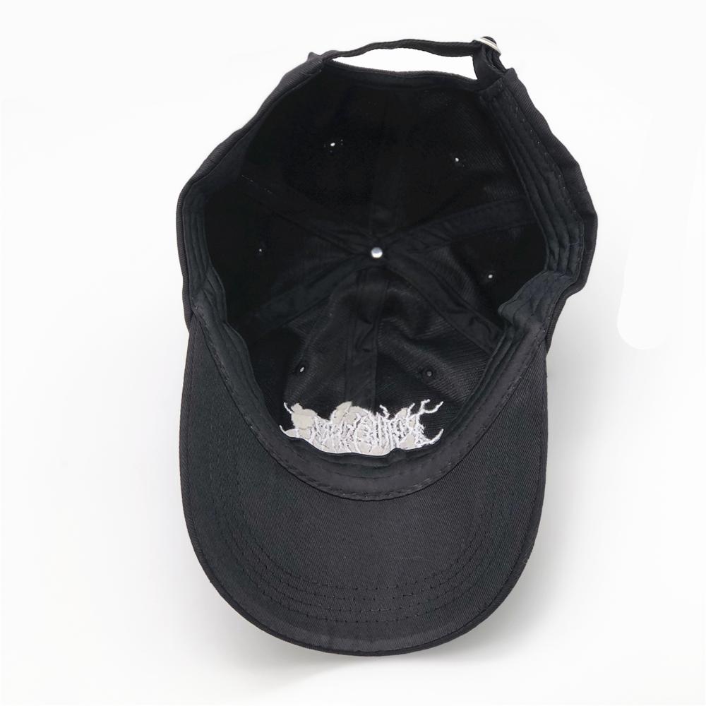 Embroidery Gothic Street Punk Frauen Baseball Cap Men Cotton Adjstable Pure Black Sports Caps Women Hip Hop Dad Hat New