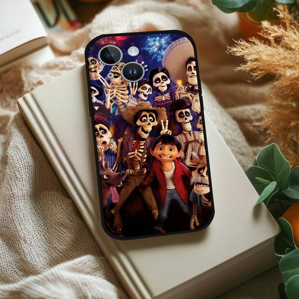 Movie Cartoon C-Coco Phone Case For IPhone 1716 15 14 13 Pro Max 11 12 Mini X Xs XR Black Silicone Cover