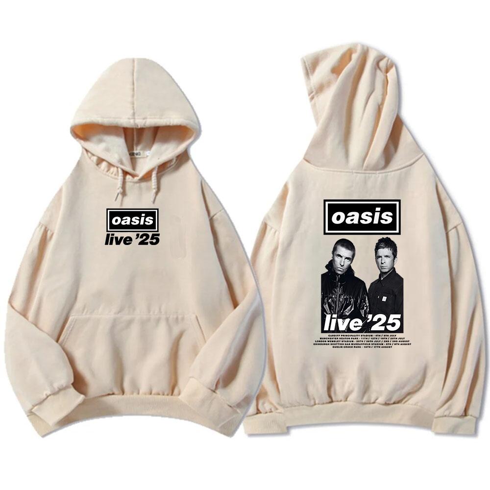 Oasis-s Band Live'25 Hettegensere Langermet Herre/Dame Sweatshirts Grafisk Hip Hop Streetwear Casual Ropa Hombre Sudaderas Unisex
