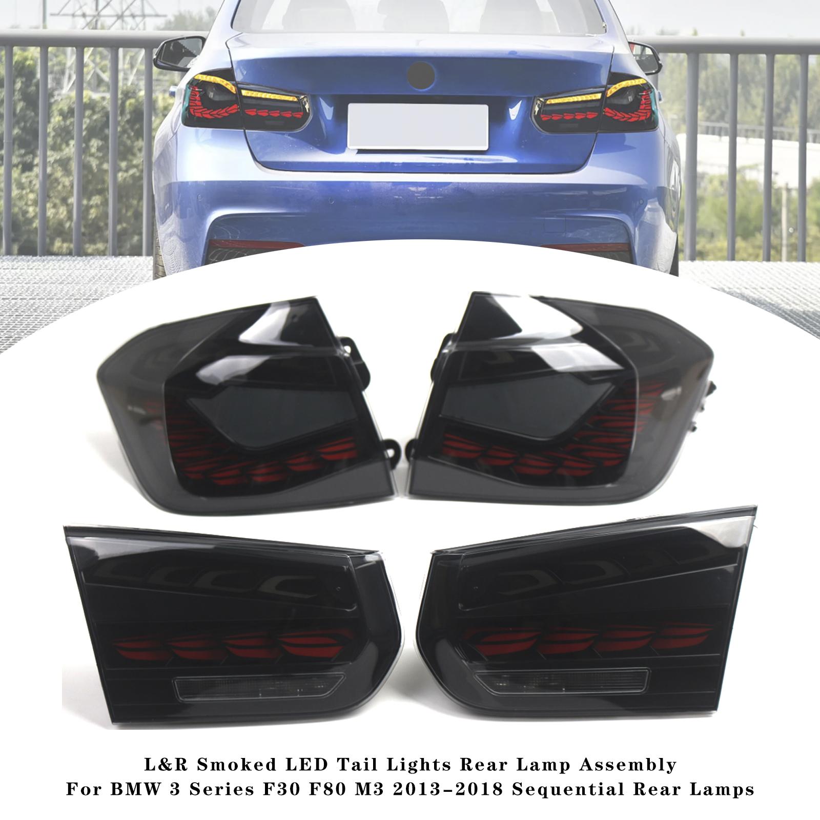 

L&R дымчатые светодиодные задние фонари задний фонарь в сборе для BMW 3 F30 F80 M3 2013-2018