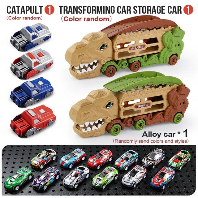 Triangle Dragon Multi Layer Track Storage Car -Can Accommodate Multiple Cars, Can Eject Track Toy Car - Puzzle Science Dinosaur