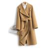 Women's Extra Long Wool Overcoat - Lace-up, Double-faced, Slim Fit, Over-the-Knee, Autumn & Winter Temperament