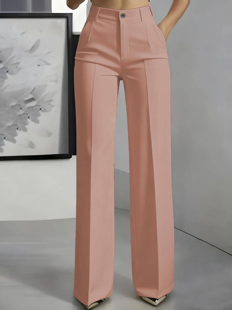 2026 Women's High-Waisted Drapey Straight Suit Trousers
