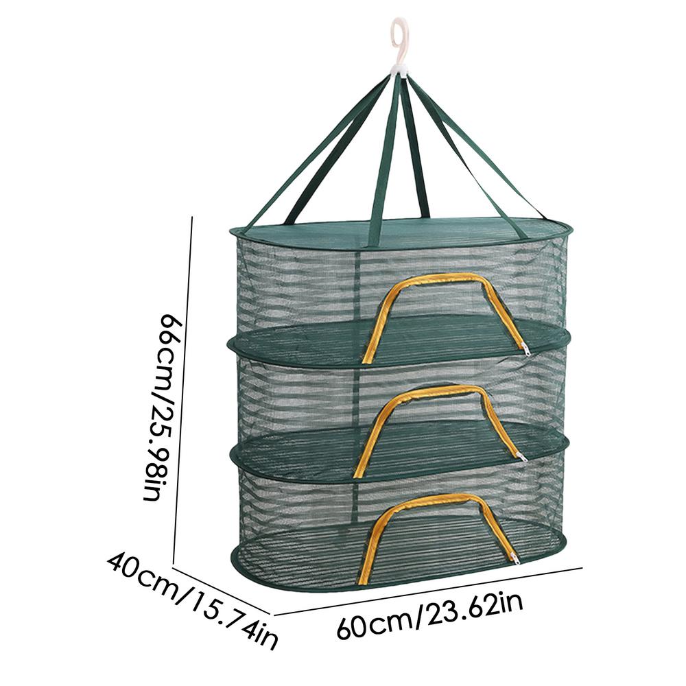 Siatka do suszenia składana 3-warstwowa suszarka ze zamek błyskawiczny przenośna mocna lina nylonowa wielofunkcyjna siatka do suszenia warzyw