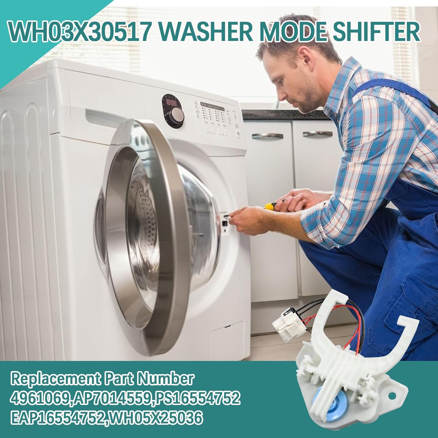 

JOJOCY Upgraded WH03X30517 Washer Mode Shifter Washing Machine Clutch for GE/Hotpoint, Efficient Actuator Replacement Replace WH05X25036 WH05X24435