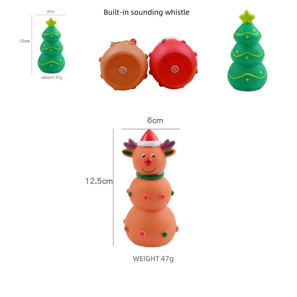 Brinquedo de Mastigar Divertido e Festivo para Cães com Apito Design de Alce, Papai Noel e Árvore de Natal