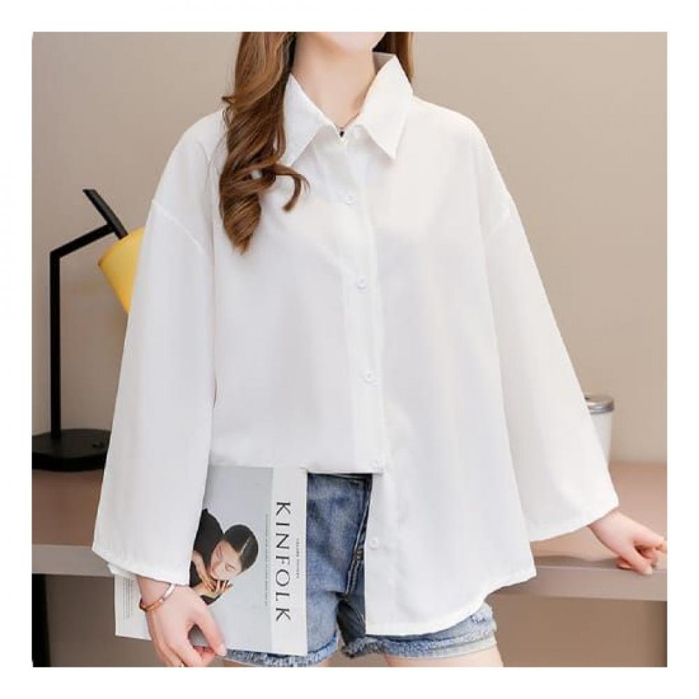 Navava Women Simple Basic Loose Fit Shirt Nb1089