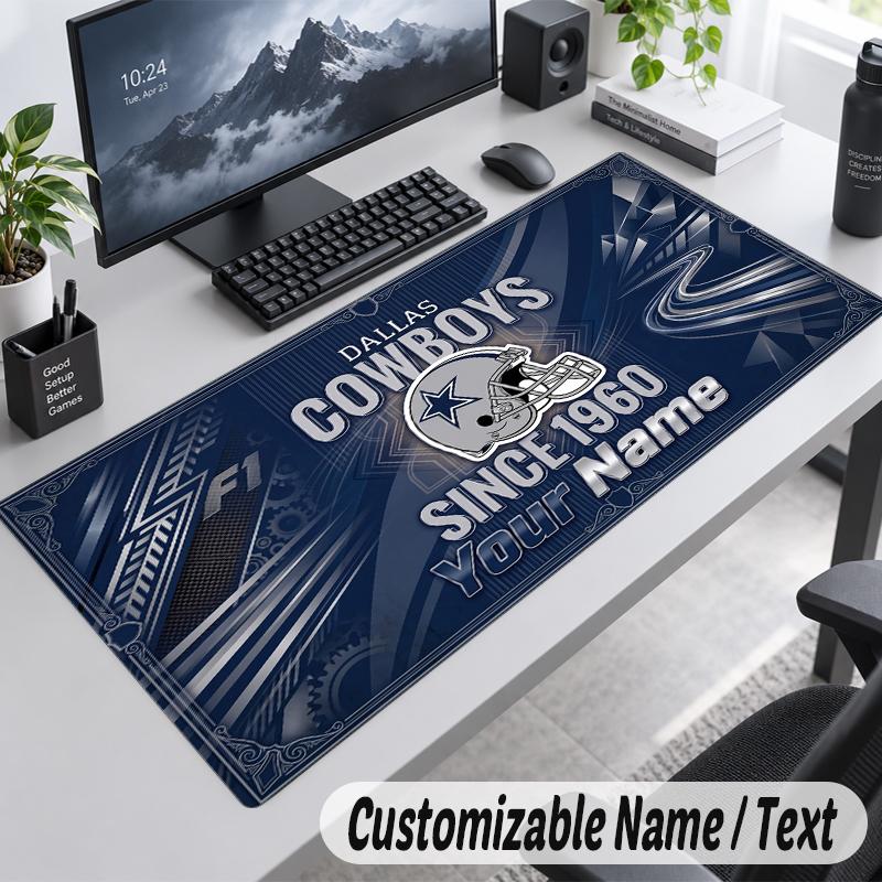 Benutzerdefinierter Namens-Text-Mauspad Dallas Cowboys Personalisierte Schreibtischunterlage Für Arbeit und Gaming