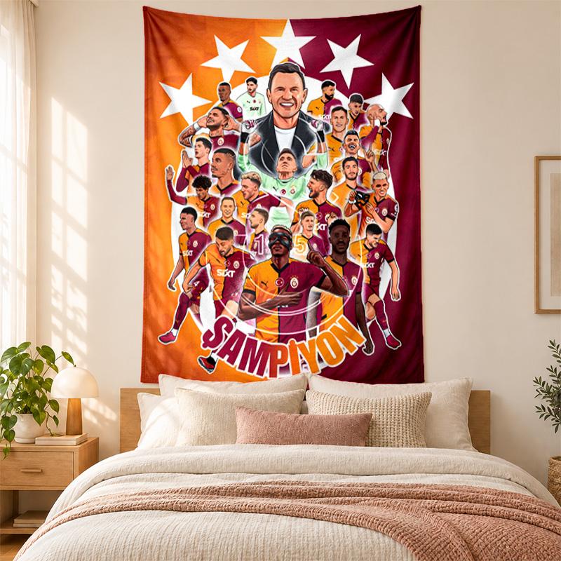 Arazzo Galatasaray di alta qualità per decorare soggiorno, camera da letto, pareti della stanza dello studente, ideale come decorazione murale per camera da letto o regalo di festa