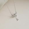Bow tassel pendant necklace women's new accessories light luxury niche high-end birthday gift collarbone chain