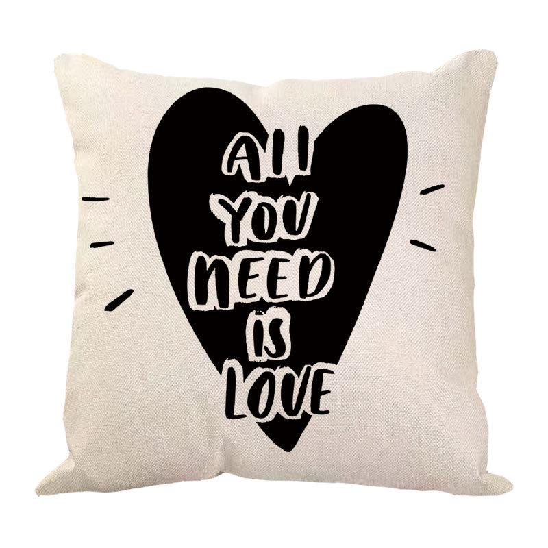 New Valentine's Day Love Letter Pattern Pillow Cover Sofa Pillow Cover