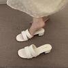 High Heel Small Fragrant Wind Black Cool Slippers Women's Outer Wear 025 New Summer Niche Thick Heel with Skirt Sandals