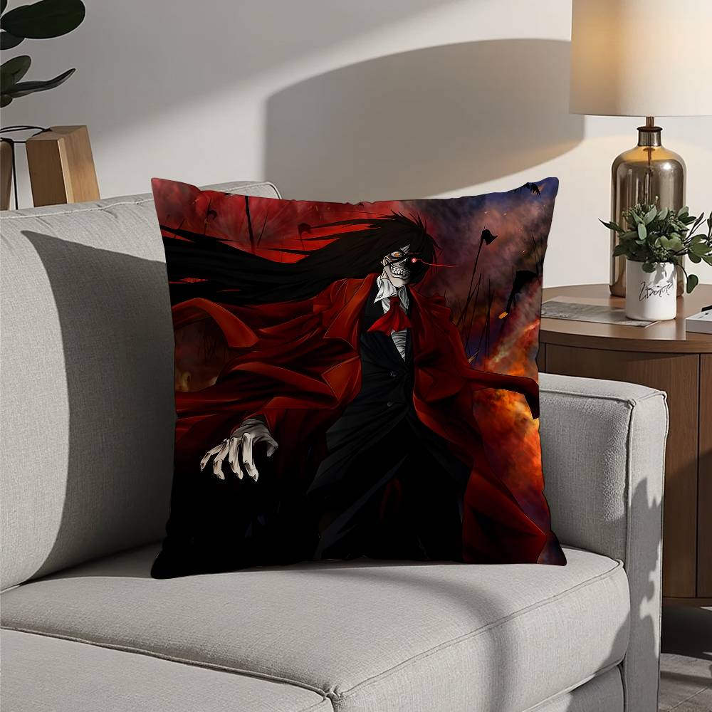 H-Hellsing A-Alucard Pillow Case Sofa Decorative Home Double-sided Printing Short Plush Cushion Pillow Cover Holiday Gift