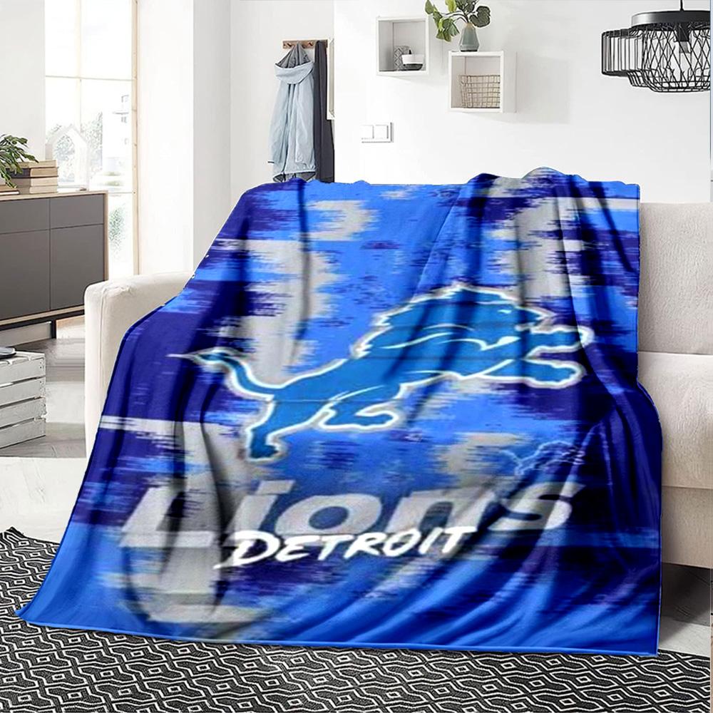 Detroit Lions Print Flannel Blanket High Quality Warm Comfortable Cover for All Seasons Perfect for Gifts Home Decor