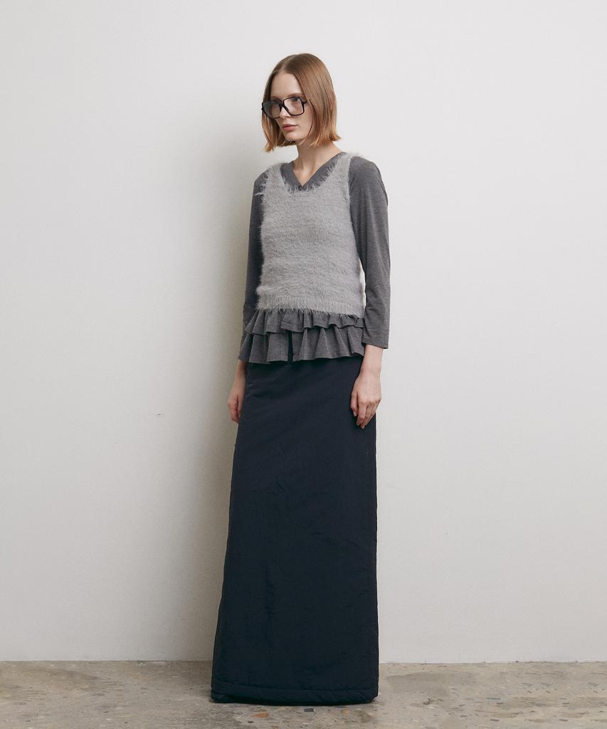 Loutaideu Padding Maxi Skirt [Black]