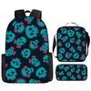 Halloween Backpack Pumpkin Ghost 3-Piece Set Schoolbag Kids Shoulder Bag Cute Bookbag for Boys Girls