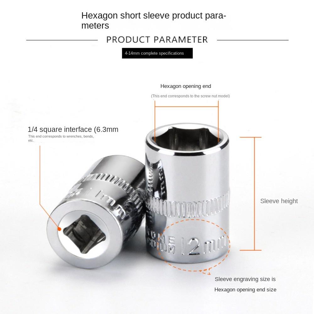 13pcs Silver Drive Socket Set 13pcs Wrench Adapter Polished Chrome Plating Wrench Head  handwork