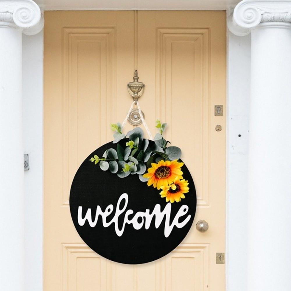30cm Wooden Welcome Sign Sunflower Wall Art Personalized Door Wreath  Home Decor