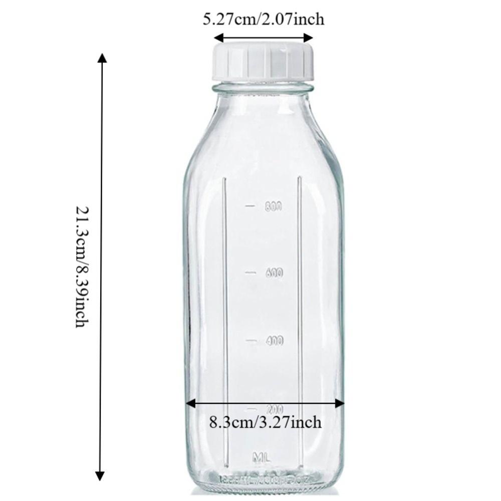 2PCS 32OZ Glass Milk Bottle Sealed Glass Water Jug Creative Milk Pitcher  Office