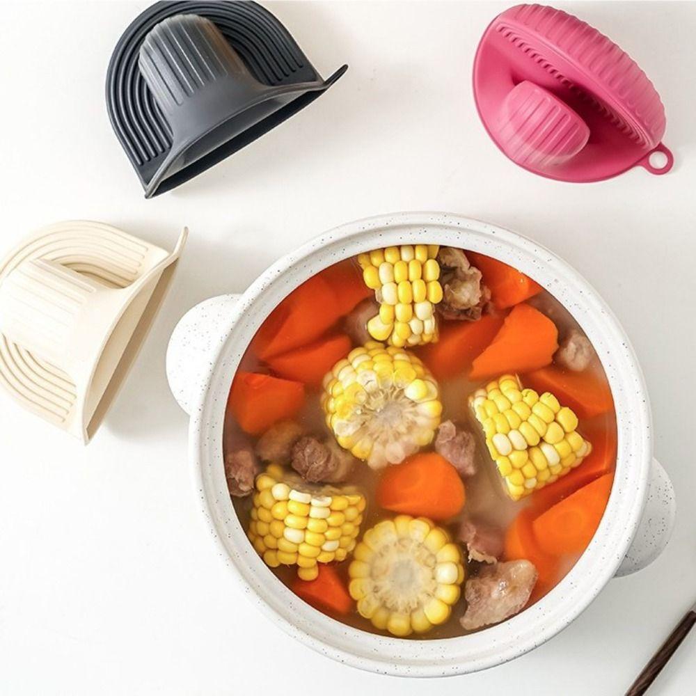 2pcs Non Slip Pinch Mitts Heat Resistant Baking Glove Multifunctional Silicone Oven Mitts Bowl