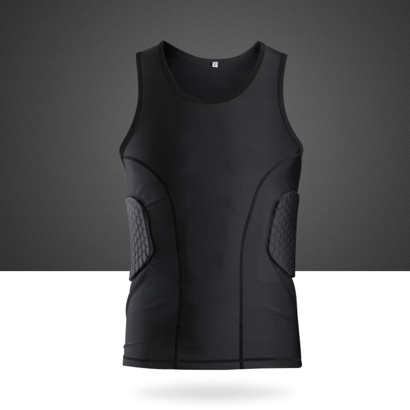 Adult Tight-Fit Shoulder Pad Protection Shirt for Rugby, Basketball, and Football Training