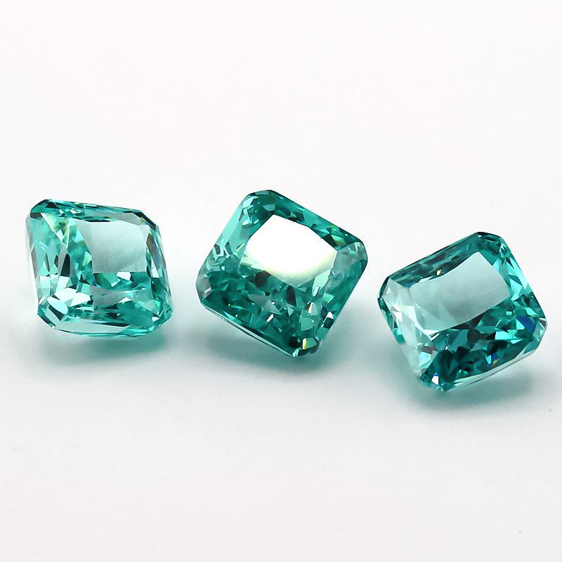 9A Ice Flower Cheyba Green Synthetic Gemstone Loose Stone for DIY Inlay Ring or Pendant.