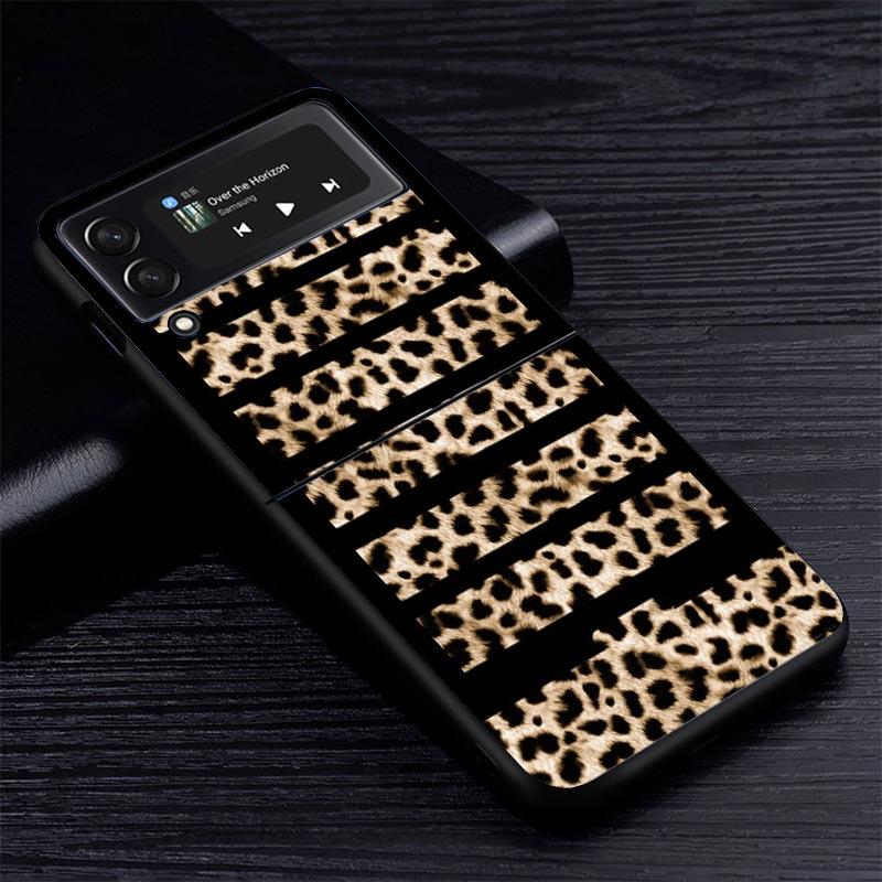 Leopard Print Z Flip 7 Phnoe Case For Samsung Z Flip 6 5 4 3 5G Galaxy ZFlip7 ZFlip4 ZFlip5 ZFlip6 ZFlip3 Phone Cover 4 Z Flip 7