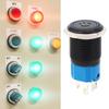 2PCS Black Self Locking Metal Switch IP65 Protection with LED Lamp and Symbol 16mm(Blue 36VDC)