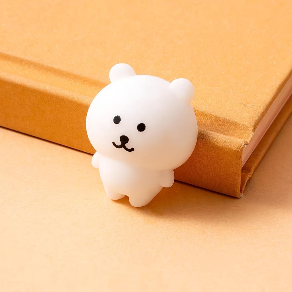 1 Pc Cute White Bear Squishy Toy, Stress Relief Sensory Fidget for Kids, Birthday Christmas Halloween Gift