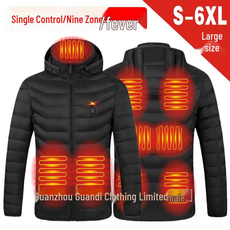 Veste en coton chauffante unisexe avec double contrôle intelligent, chauffage 11 zones, technologie portable, grande taille disponible