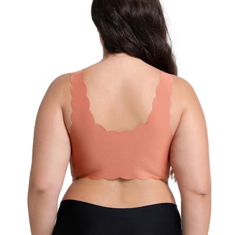 Plus Size Wireless Lace Front Buckle Push-Up French Sleep Bra