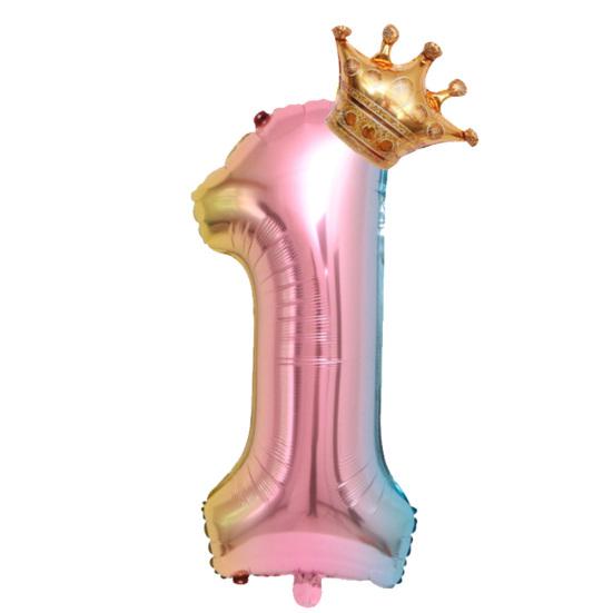32inch 0-9 Number Crown Aluminum Film Balloon Birthday Party Wedding Supplies