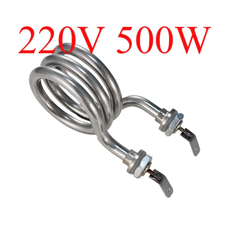 3 Coils Stainless Steel Heater Immersion Water Heater Element Water Fountain Accessories 220V 500W Electric Heating Element Heat