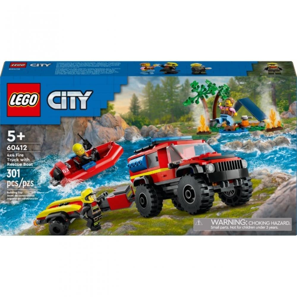 

LEGO 4x4 Пожарная машина и спасательная лодка 60412