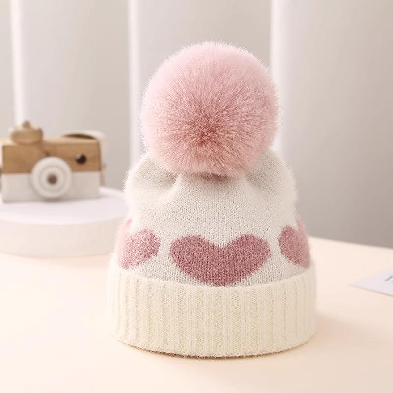 

Double Layer Jacquard Heart Knit Baby Hat (0-12 Months)