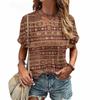 Boho Graphic 3D Print T-Shirts Women's Summer V-Neck Short Sleeve T Shirt Y2K Retro Tees Oversized Harajuku Tops Female Clothing