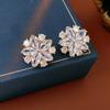Flower earrings light luxury high sense fashion super flash stud earrings versatile earrings women