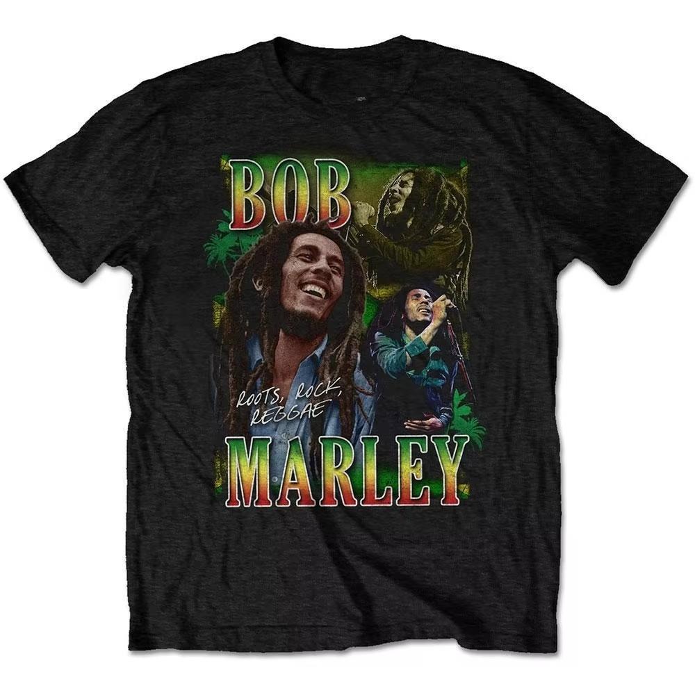 

Bob Marley One Love TShirt Unisexs Women Reggae Tee Perfect for Fans Who Love Reggae Music Art MultiImage Collage Design 4XL